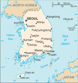 Map: KOREA, REPUBLIC OF (S.)