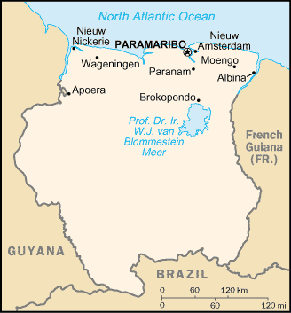Map: SURINAME