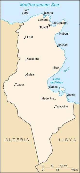 Map: TUNISIA