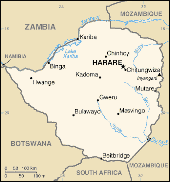 Map: ZIMBABWE